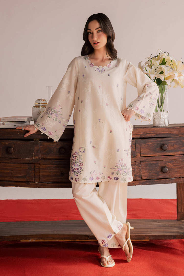 Vanilla Bloom 2Pc - Embroidered Lawn Dress