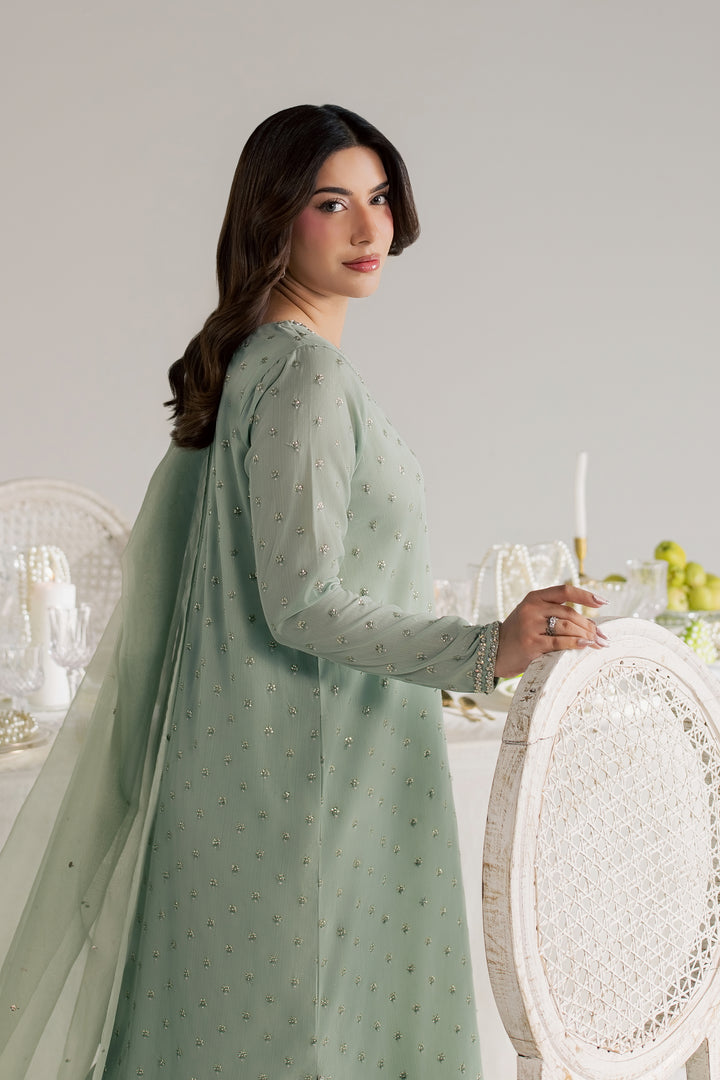 Sage Zaraa 3Pc - Festive Luxe Pret