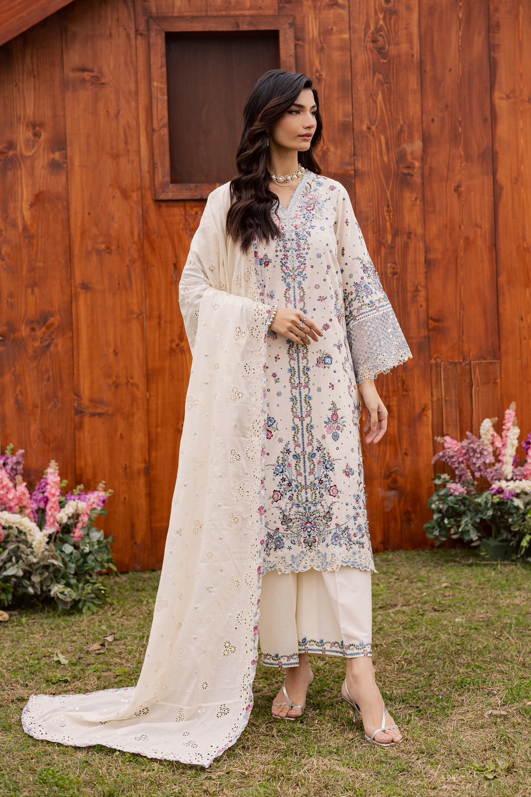 Ela Noor 3Pc - Festive Embroidered Lawn