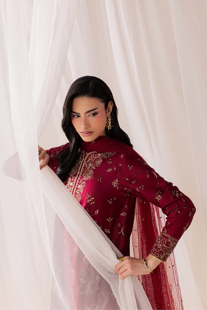 Red Asmara 3Pc - Luxury Embroidered Lawn