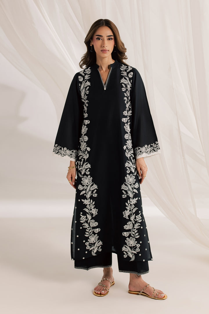 Black Hazel 2Pc - Embroidered Lawn Dress