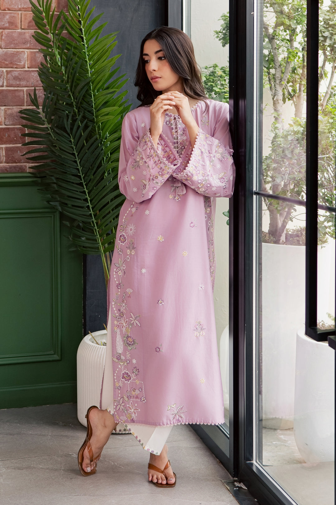Muted Magic 2Pc - Embroidered Lawn Dress