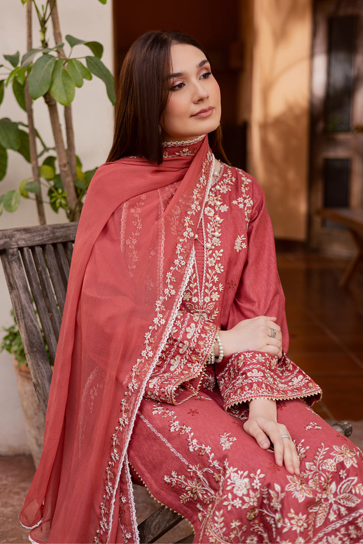 Red Carrot 3Pc - Embroidered Festive Pret