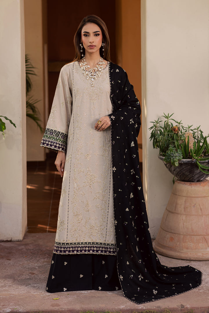 Shajahan 3Pc - Embroidered Festive Pret