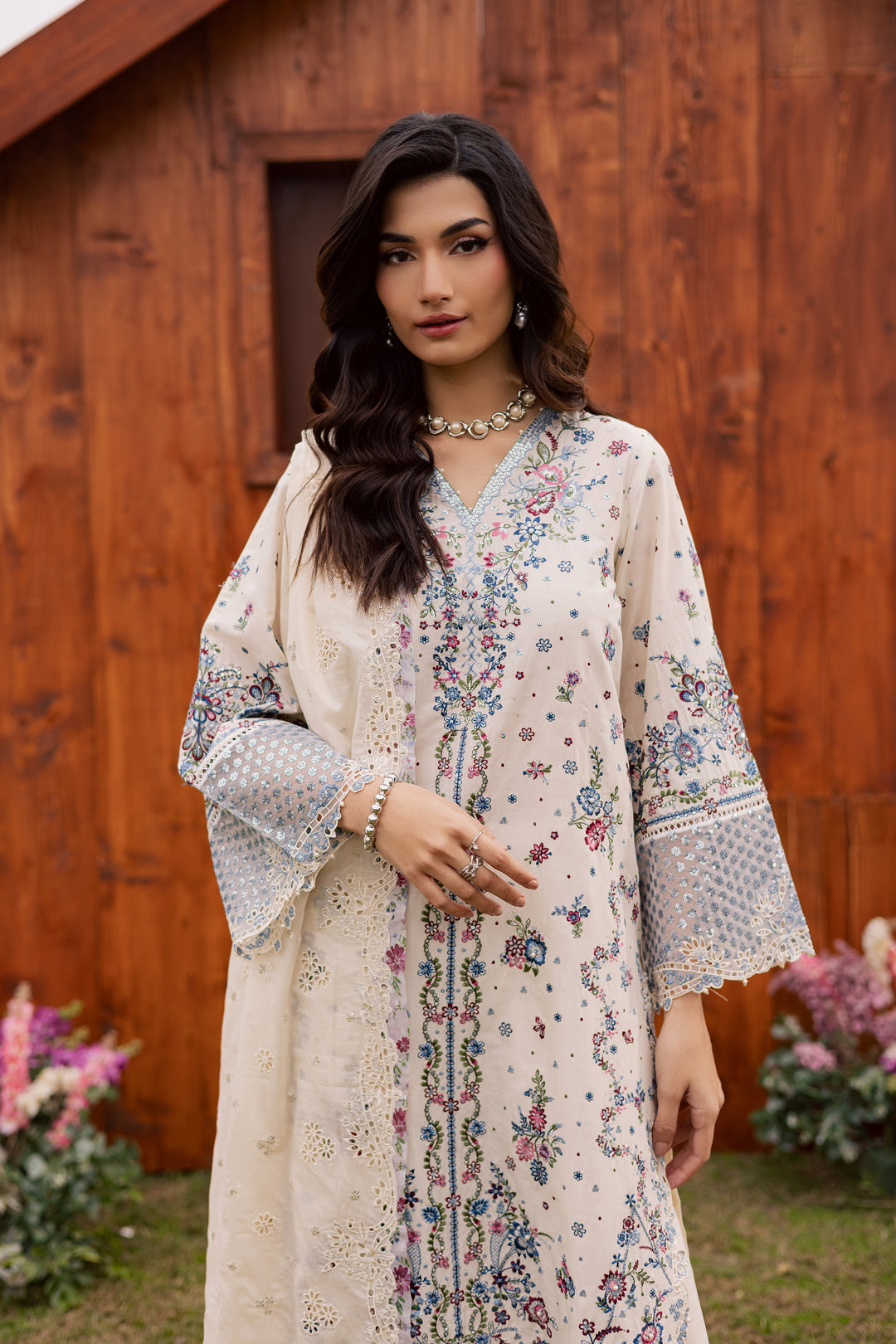 Ela Noor 3Pc - Festive Embroidered Lawn