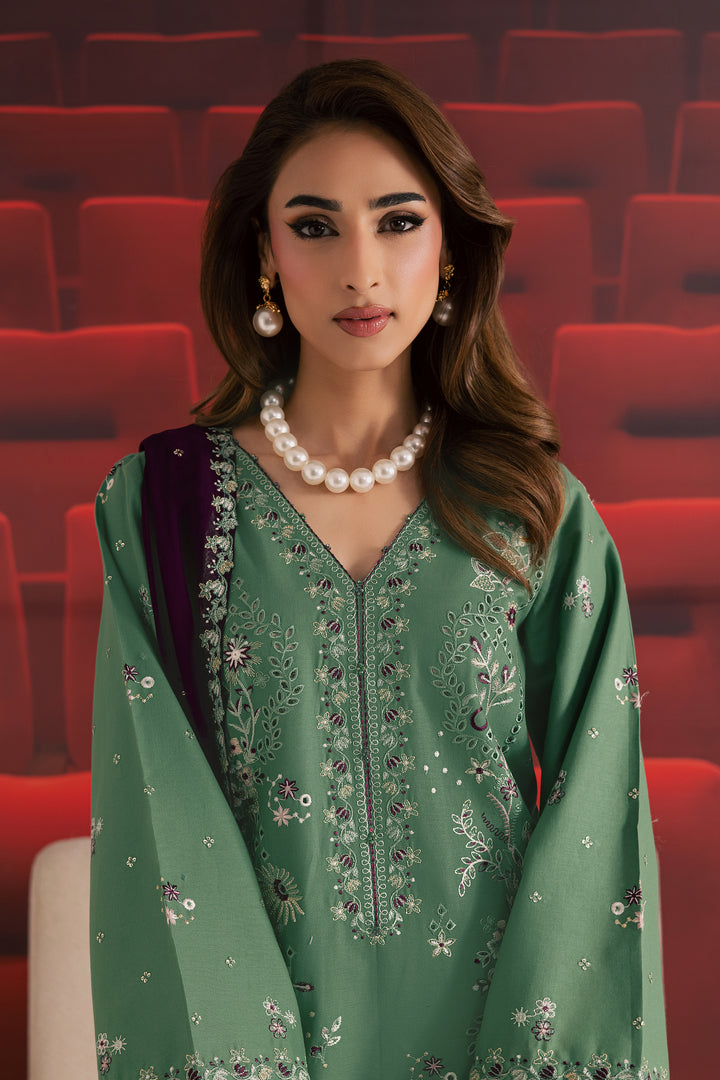 Green Spruce 3Pc - Embroidered Khaddar Dress