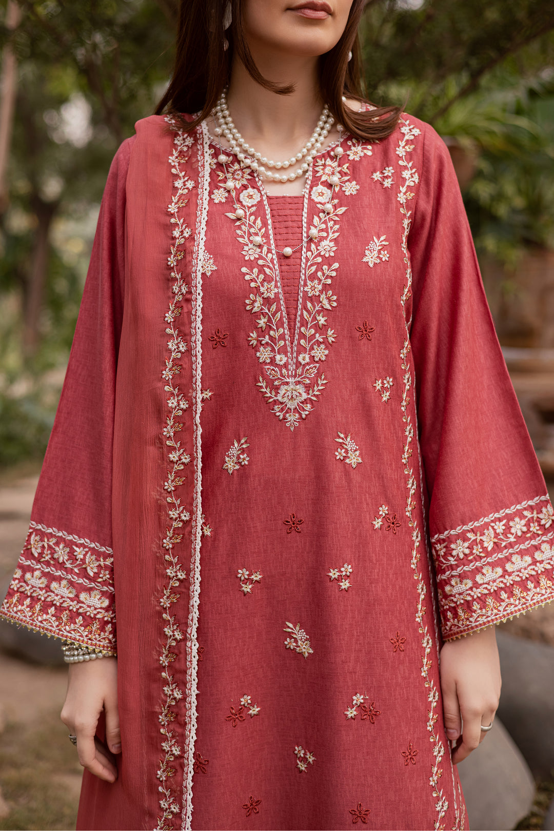 Red Carrot 3Pc - Embroidered Festive Pret