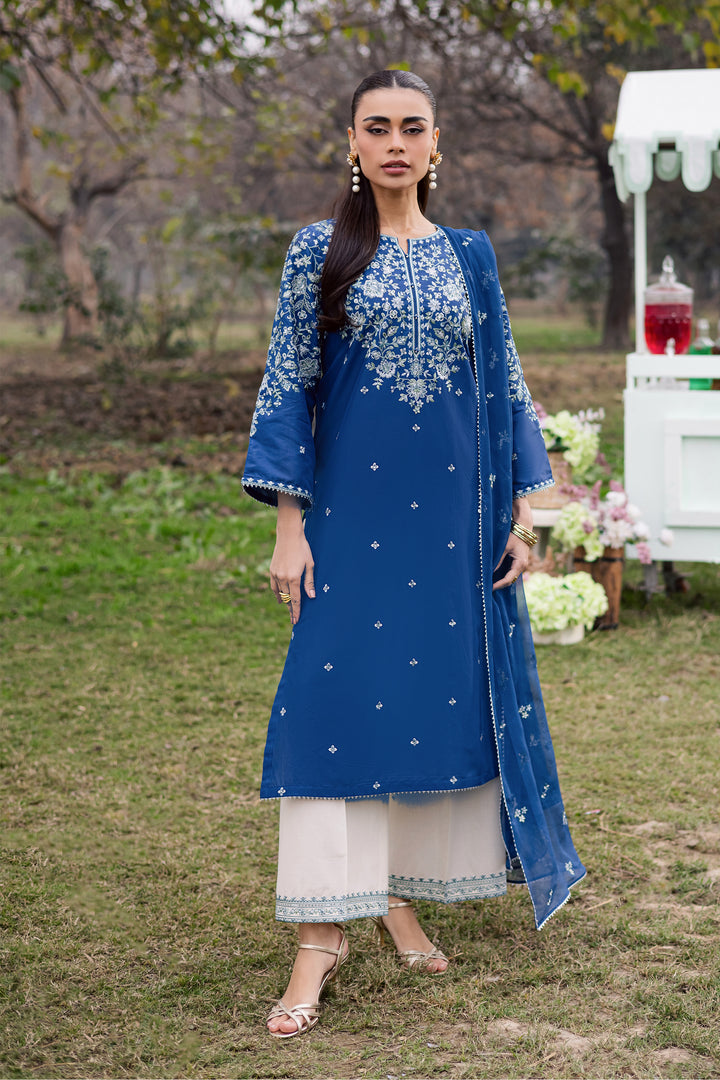 Blue Wink 3Pc - Festive Embroidered Lawn