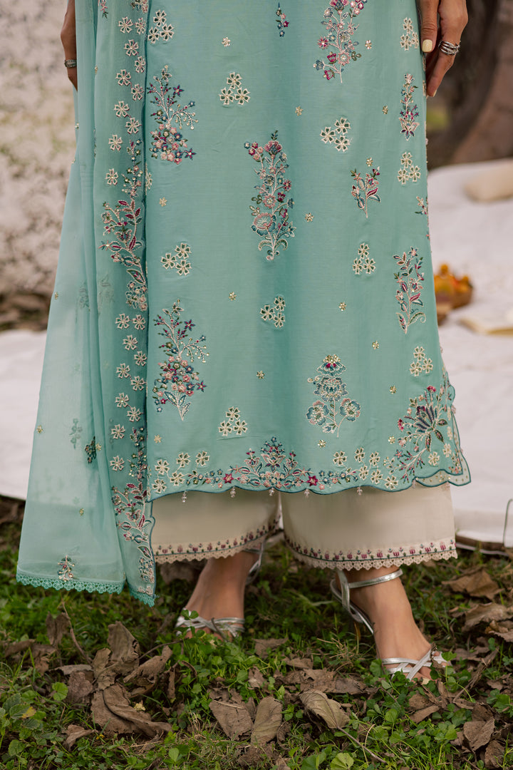 Emerald Toska 3Pc - Festive Embroidered Lawn