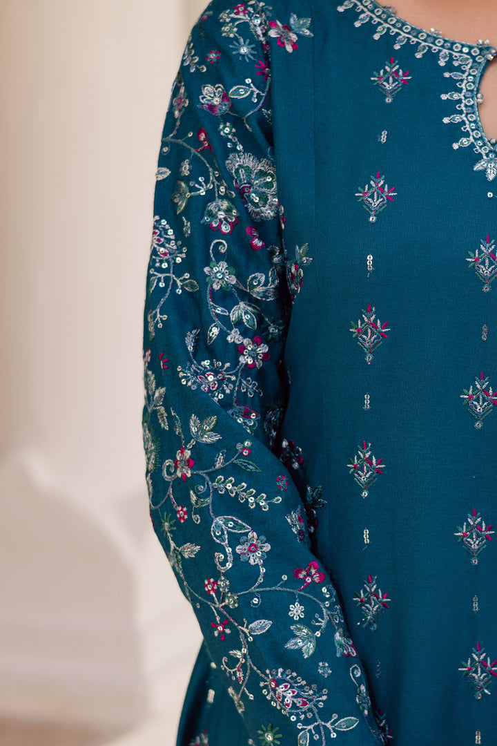 Karen 2Pc - Embroidered Karandi Dress