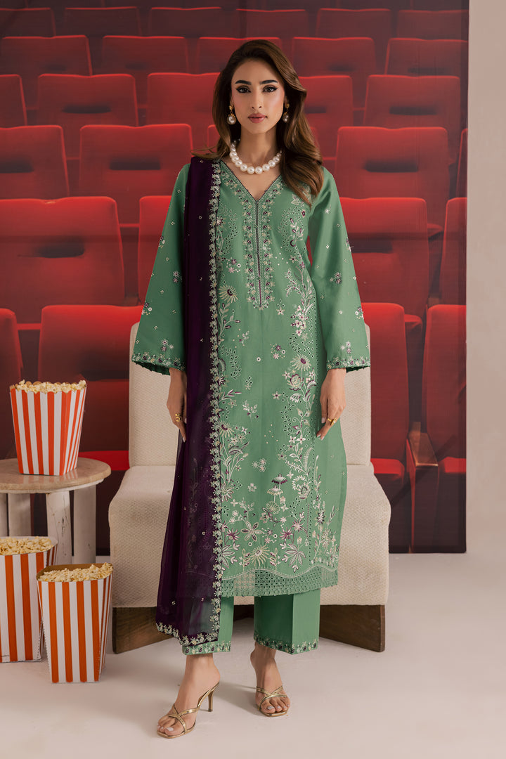 Green Spruce 3Pc - Embroidered Khaddar Dress
