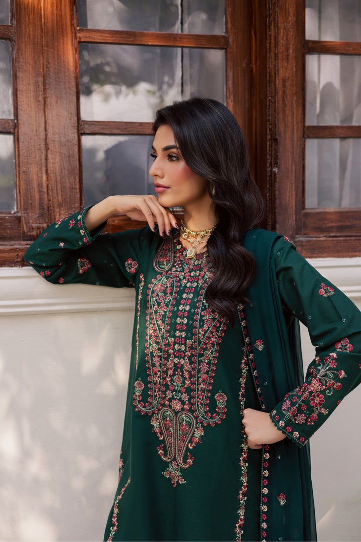 Rain 3Pc - Embroidered Khaddar Dress
