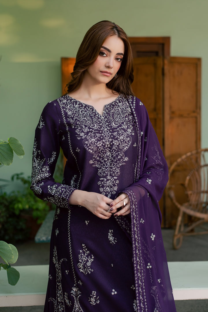 Neena 3Pc - Embroidered Karandi Pret