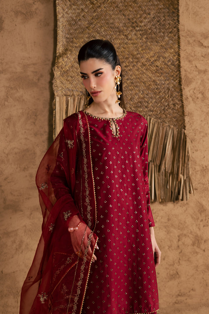 Red Monaco 3Pc - Festive Eid Pret