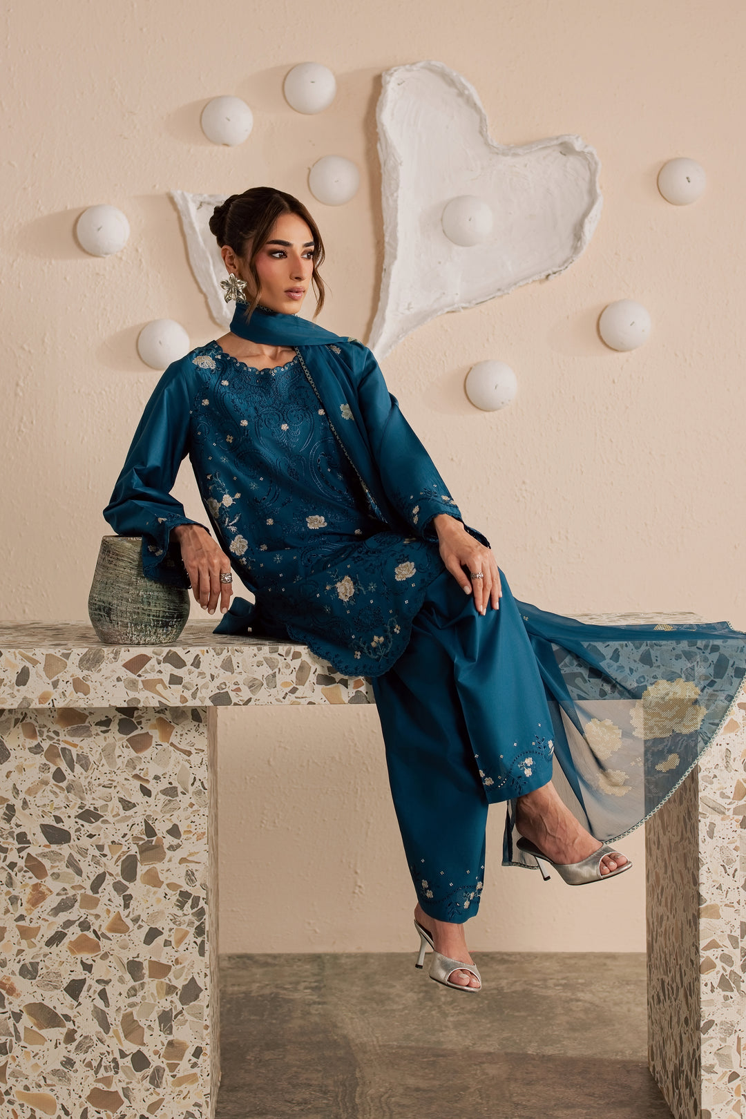 Krypt 3Pc - Embroidered Lawn Dress