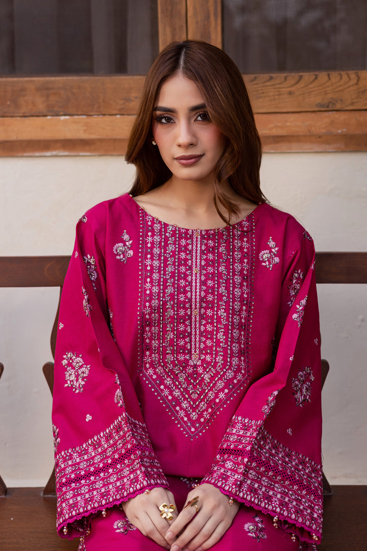 Jahan ara 2Pc - Embroidered Khaddar Dress