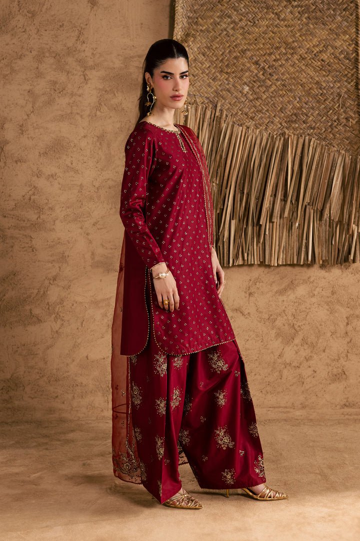 Red Monaco 3Pc - Festive Eid Pret