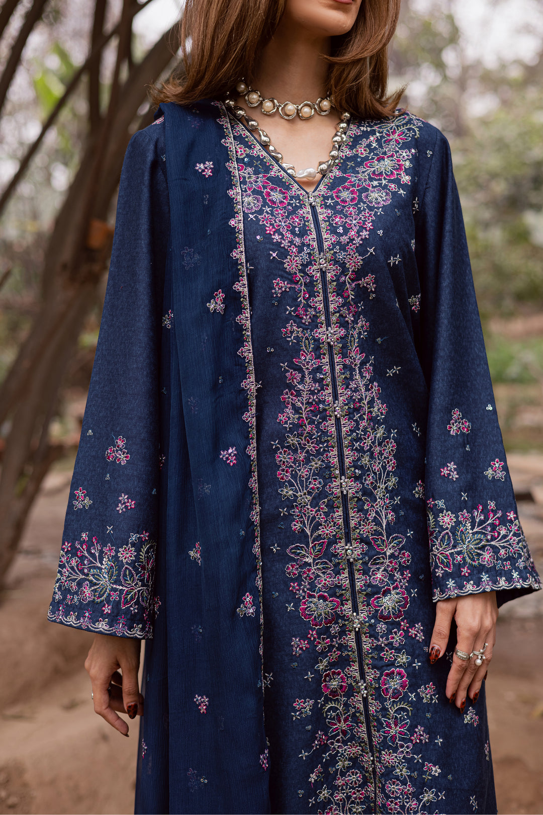 Jenisa 3Pc - Embroidered Festive Pret