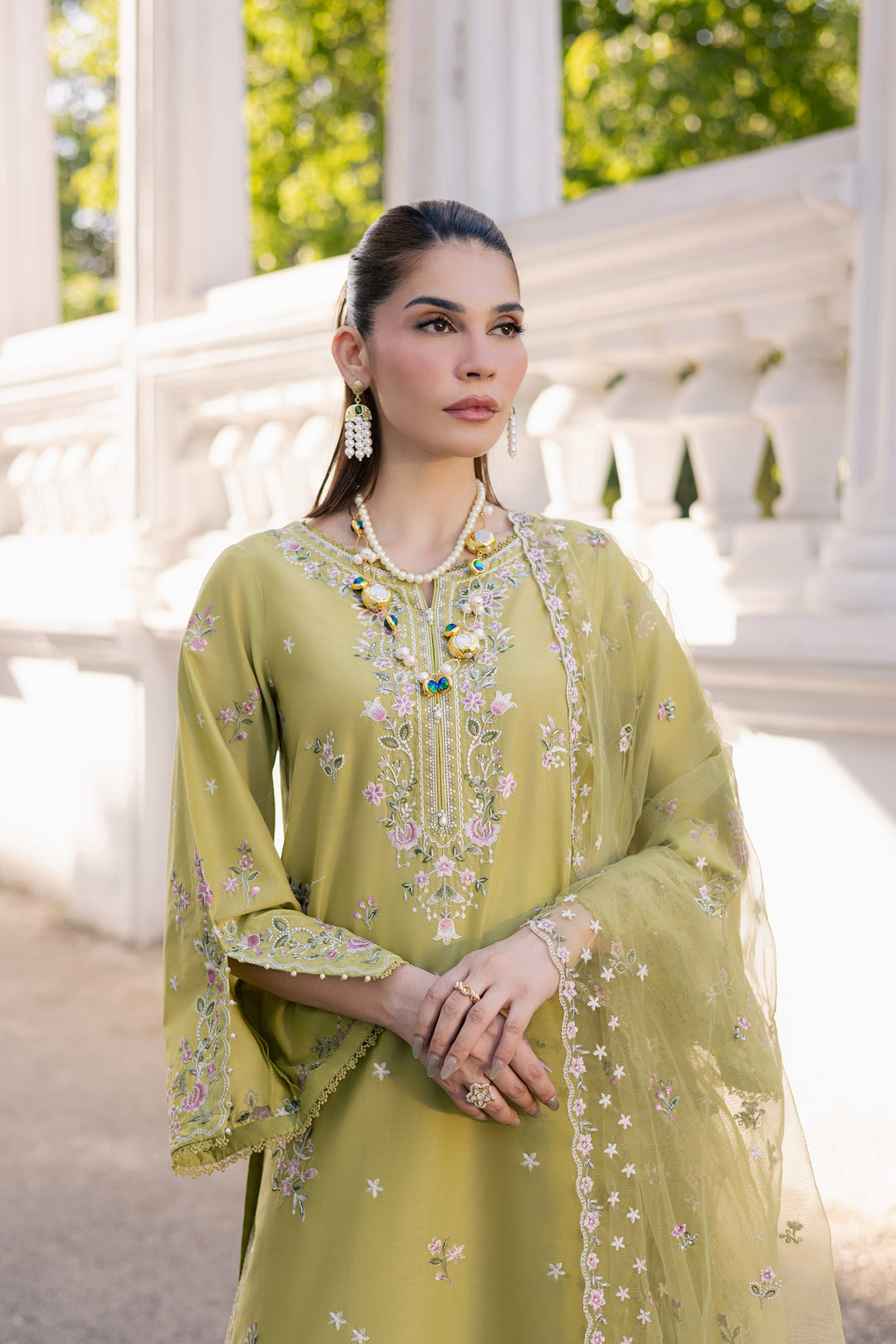 Nirvanah Blue 3Pc - Luxury Embroidered Lawn