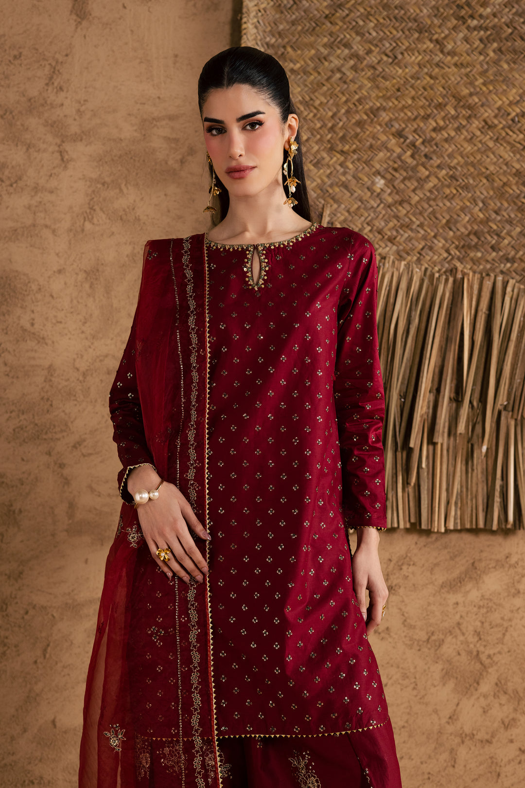 Red Monaco 3Pc - Festive Eid Pret