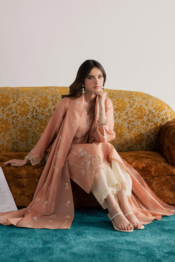Coraline 3Pc - Embroidered Lawn Dress