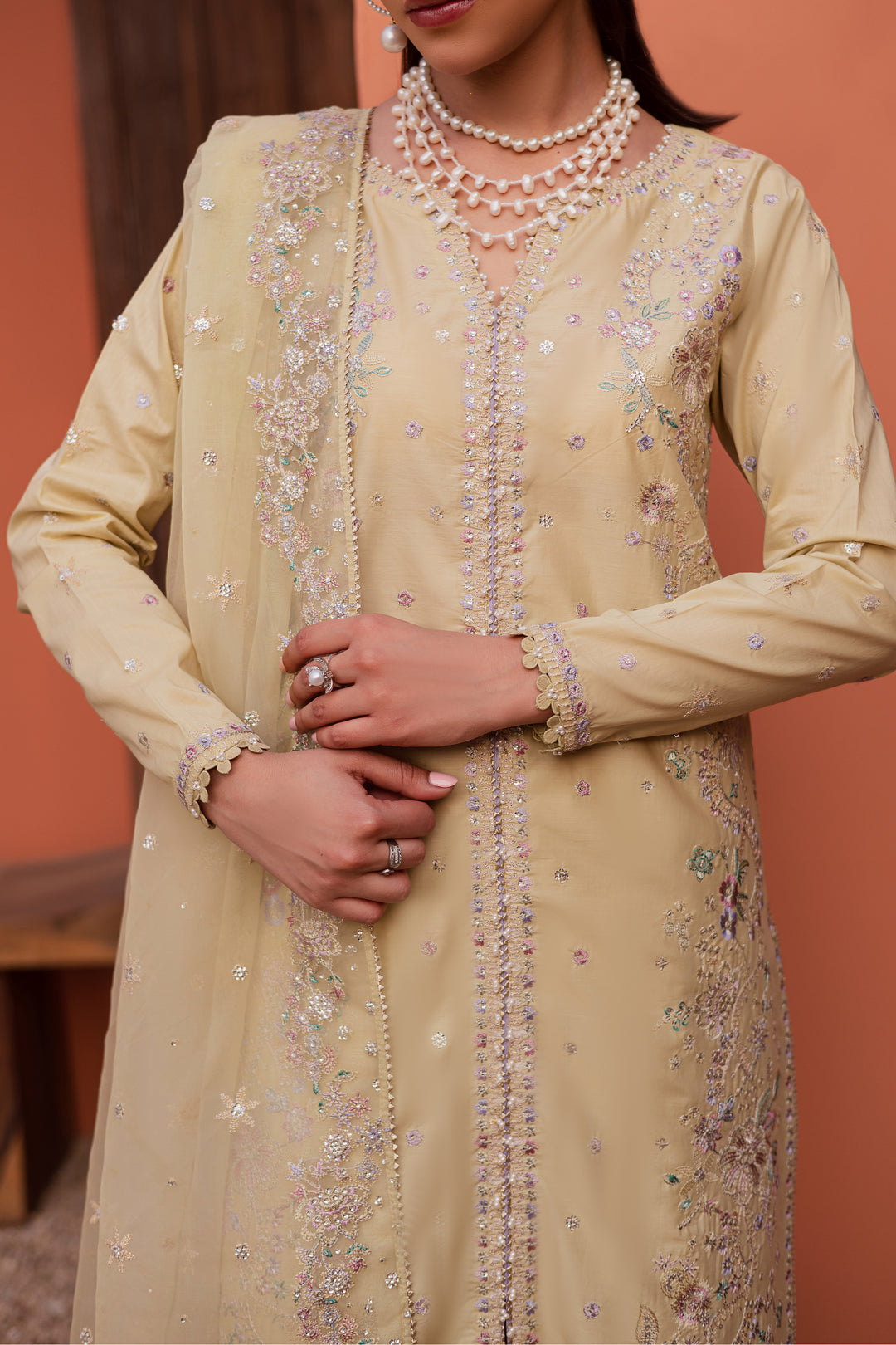 Felia 3Pc - Festive Embroidered Lawn