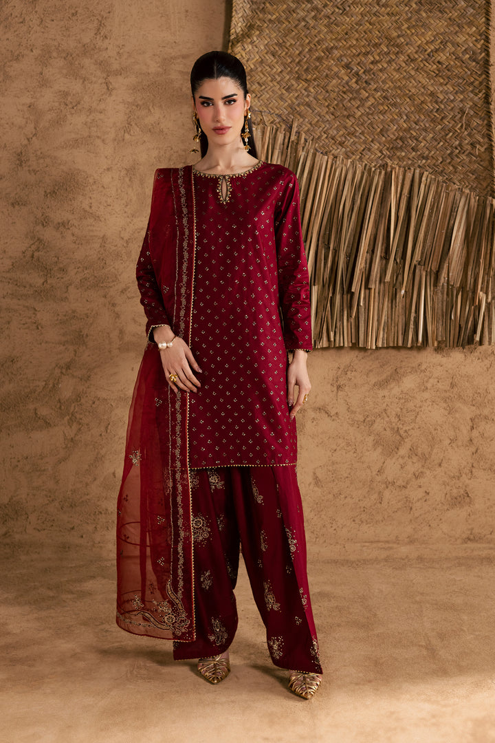 Red Monaco 3Pc - Festive Eid Pret