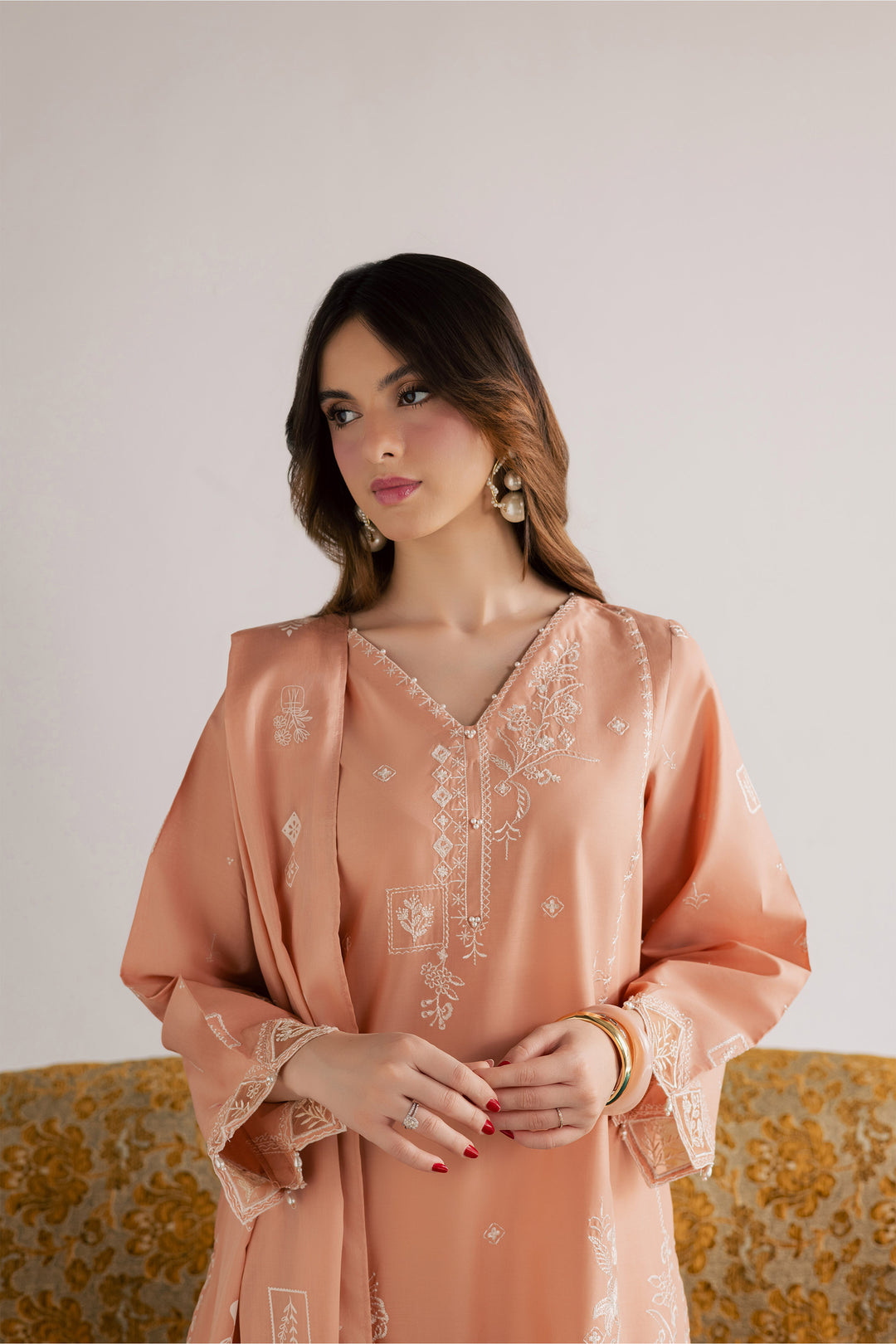 Coraline 3Pc - Embroidered Lawn Dress