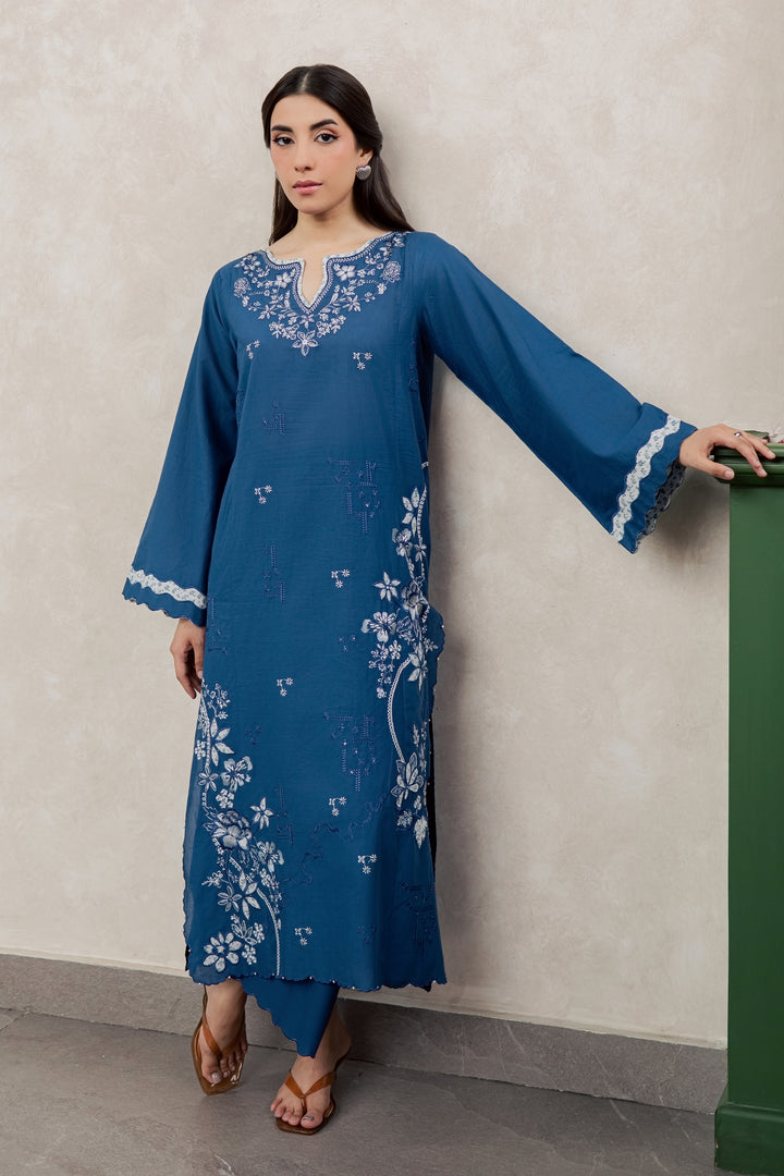 Dark Ravena 2Pc - Embroidered Lawn Dress