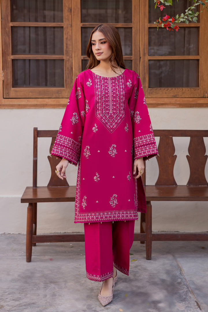 Jahan ara 2Pc - Embroidered Khaddar Dress