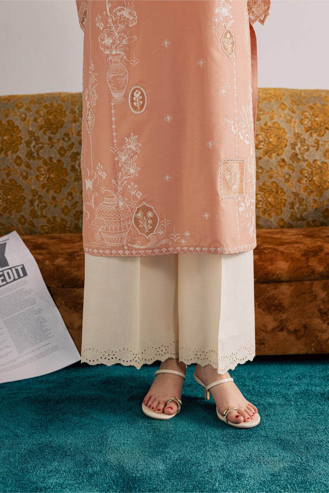 Coraline 3Pc - Embroidered Lawn Dress
