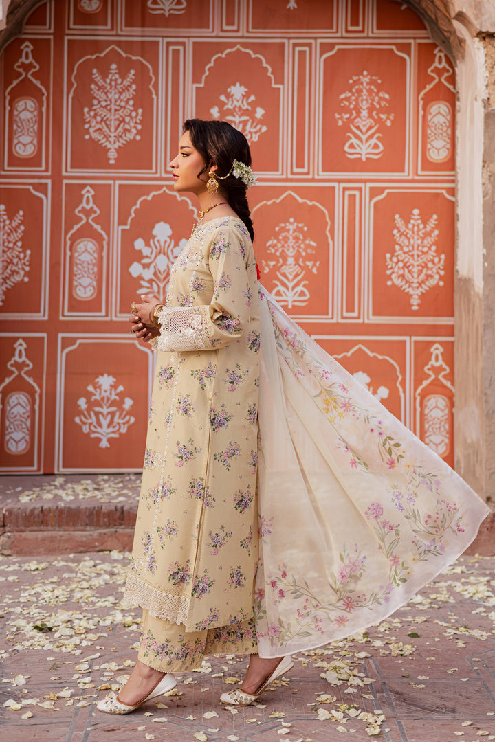 Yellow Pie 3Pc - Festive Eid Prints