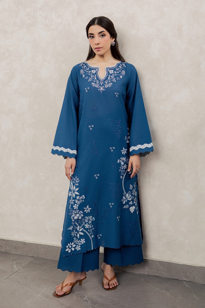 Dark Ravena 2Pc - Embroidered Lawn Dress
