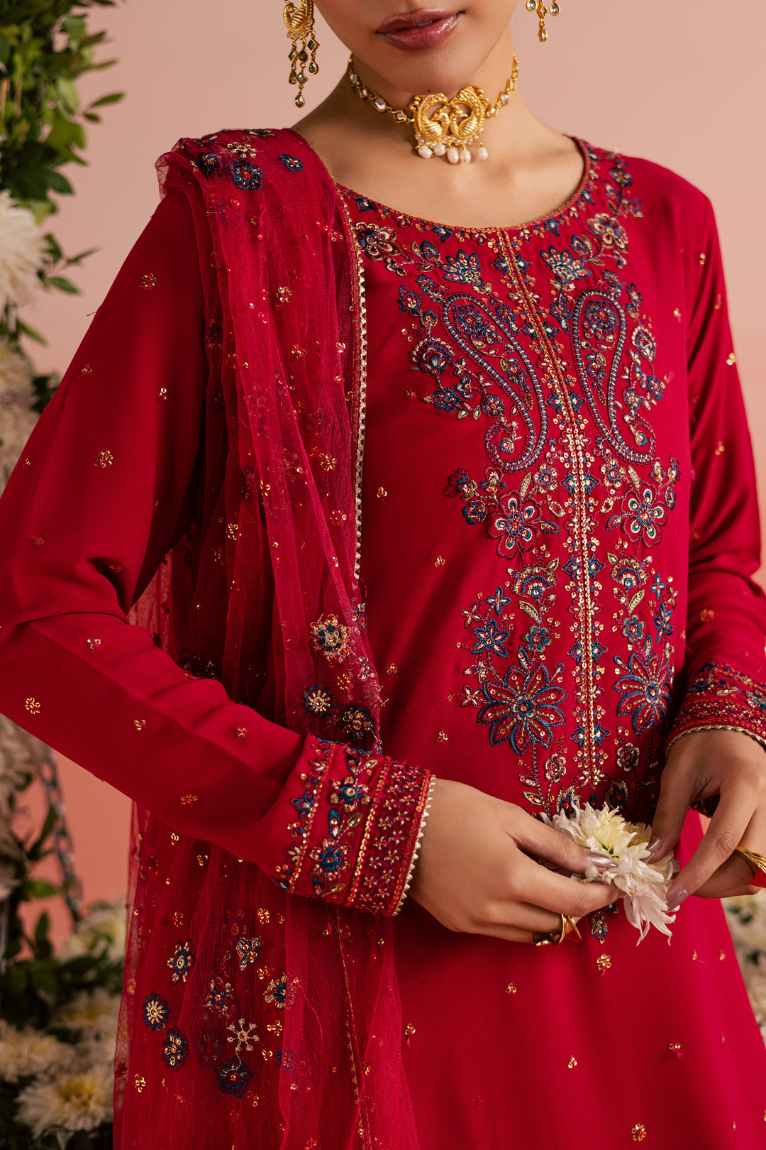 Red Sona 3Pc - Festive Luxe Pret
