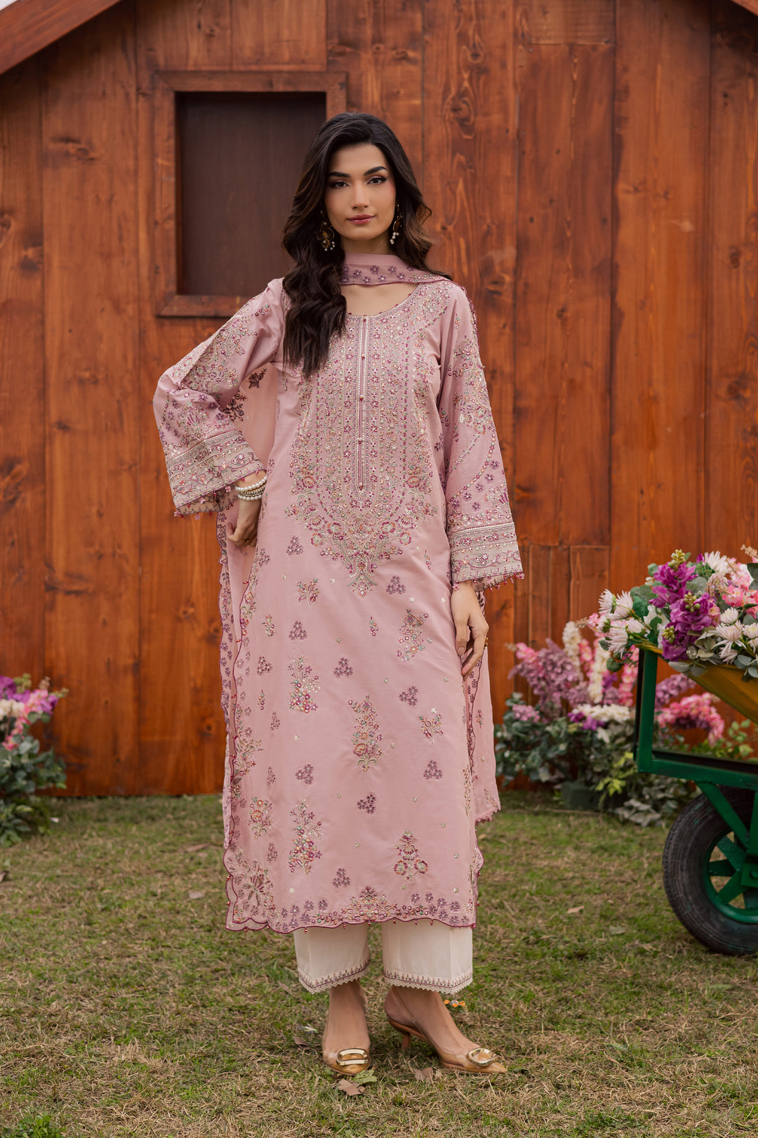 Toska 3Pc - Festive Embroidered Lawn
