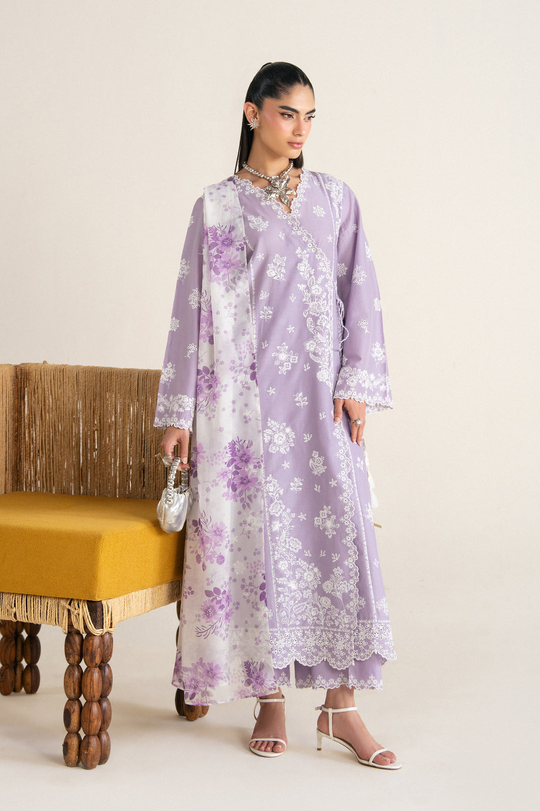 Dusty Lilac 3Pc - Festive Eid Pret