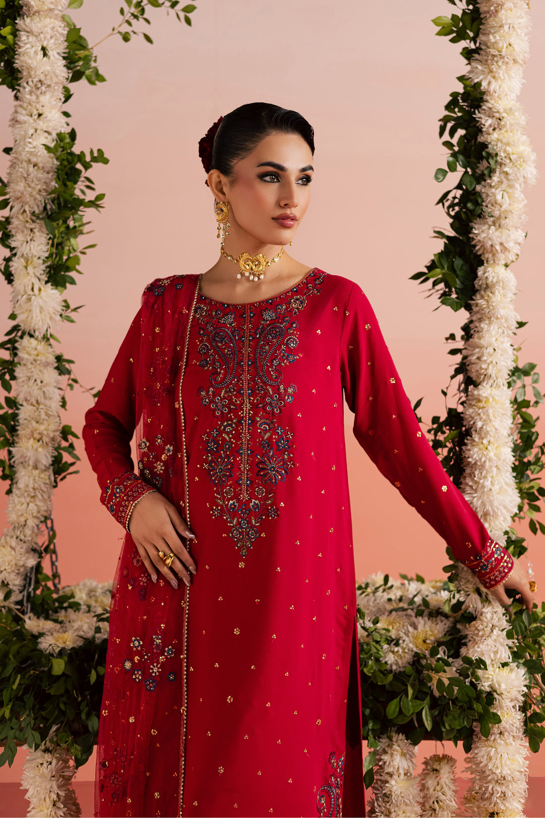 Red Sona 3Pc - Festive Luxe Pret