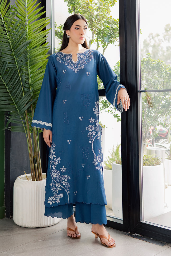 Dark Ravena 2Pc - Embroidered Lawn Dress