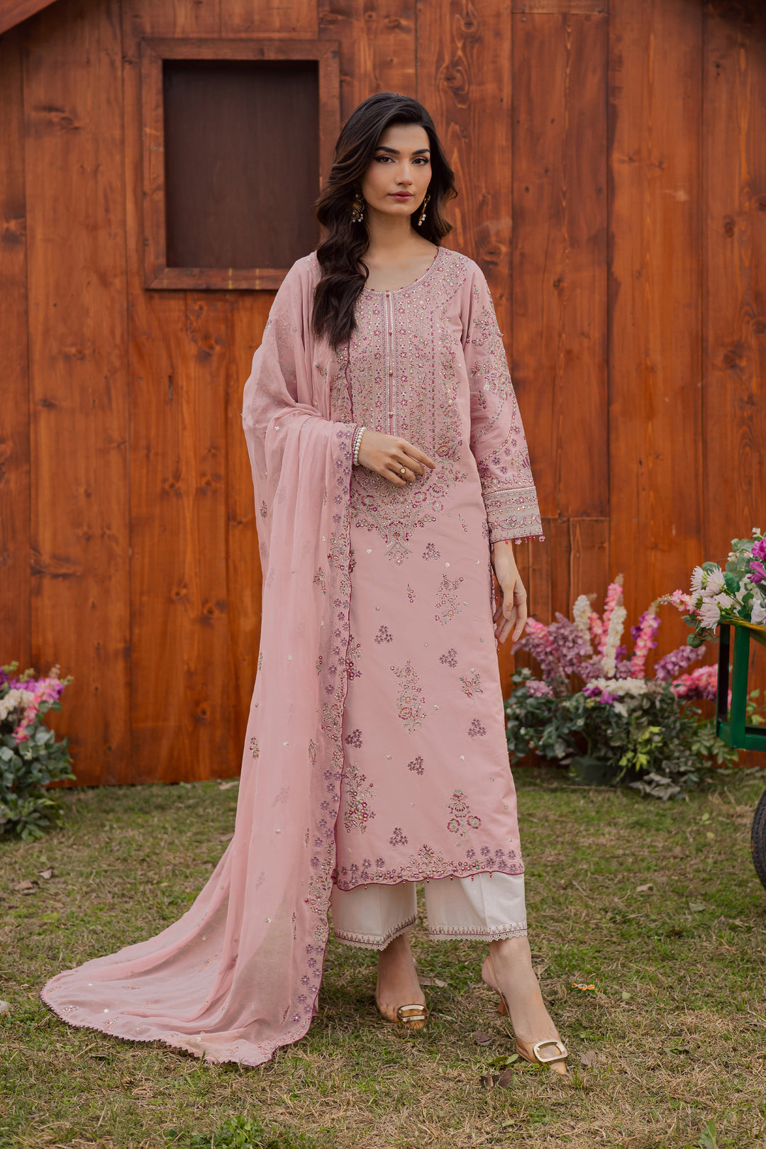 Toska 3Pc - Festive Embroidered Lawn