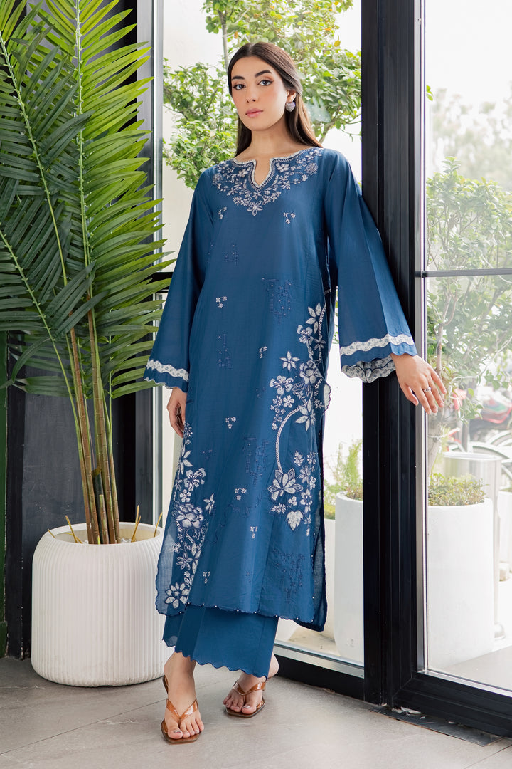 Dark Ravena 2Pc - Embroidered Lawn Dress