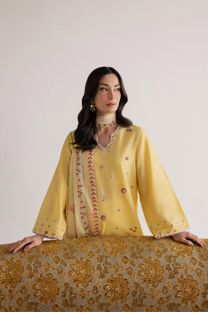 Cardiff 3Pc - Embroidered Lawn Dress