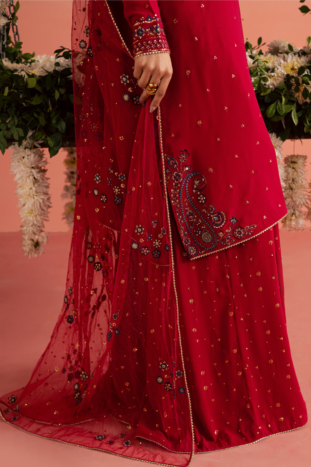 Red Sona 3Pc - Festive Luxe Pret