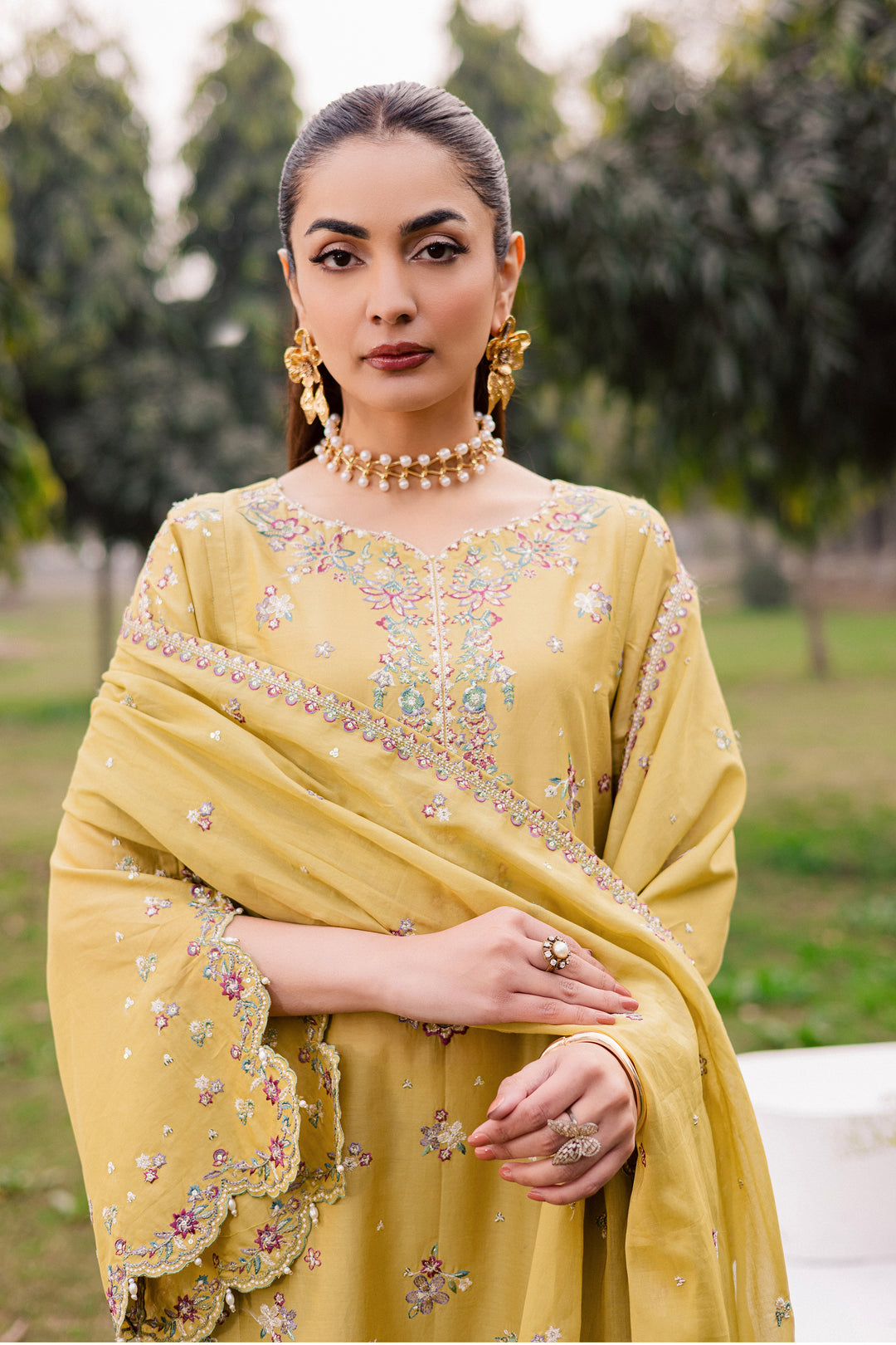 Salwah 3Pc - Festive Embroidered Lawn