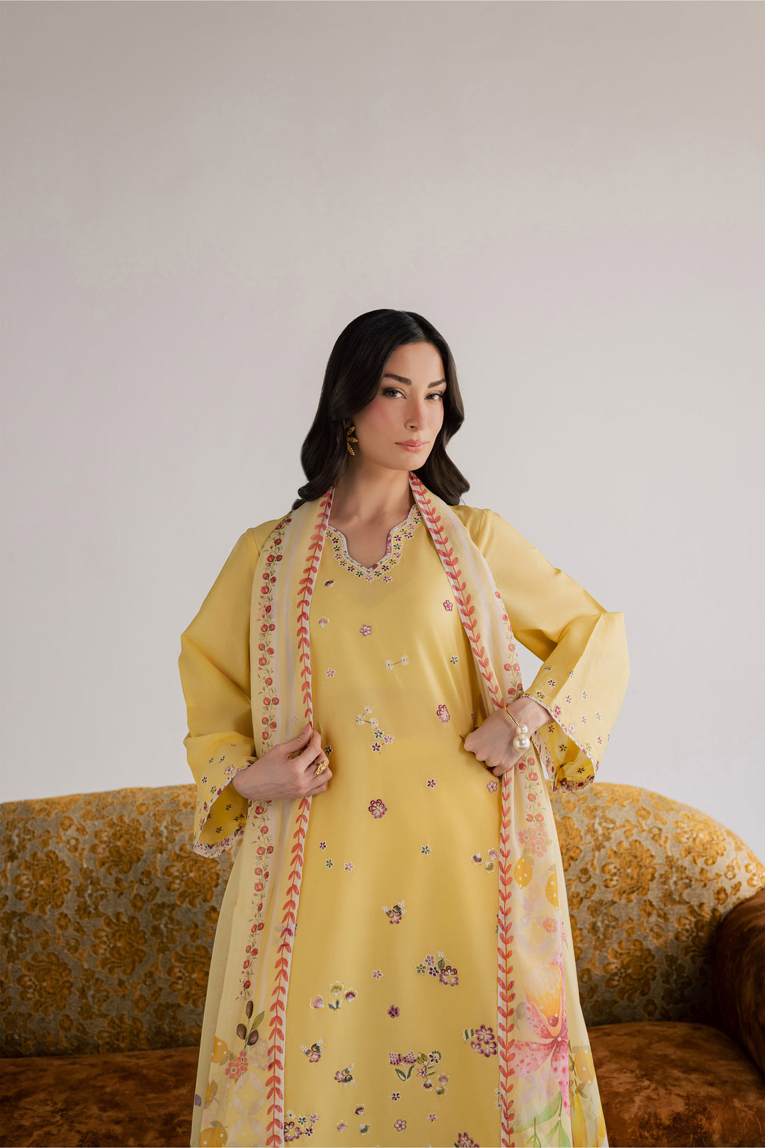 Cardiff 3Pc - Embroidered Lawn Dress