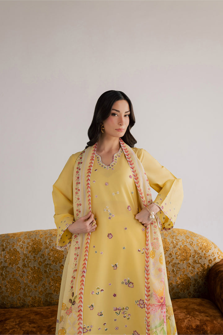 Cardiff 3Pc - Embroidered Lawn Dress