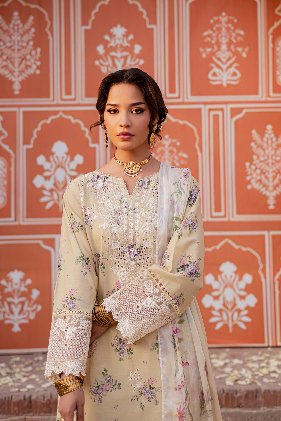 Yellow Pie 3Pc - Festive Eid Prints