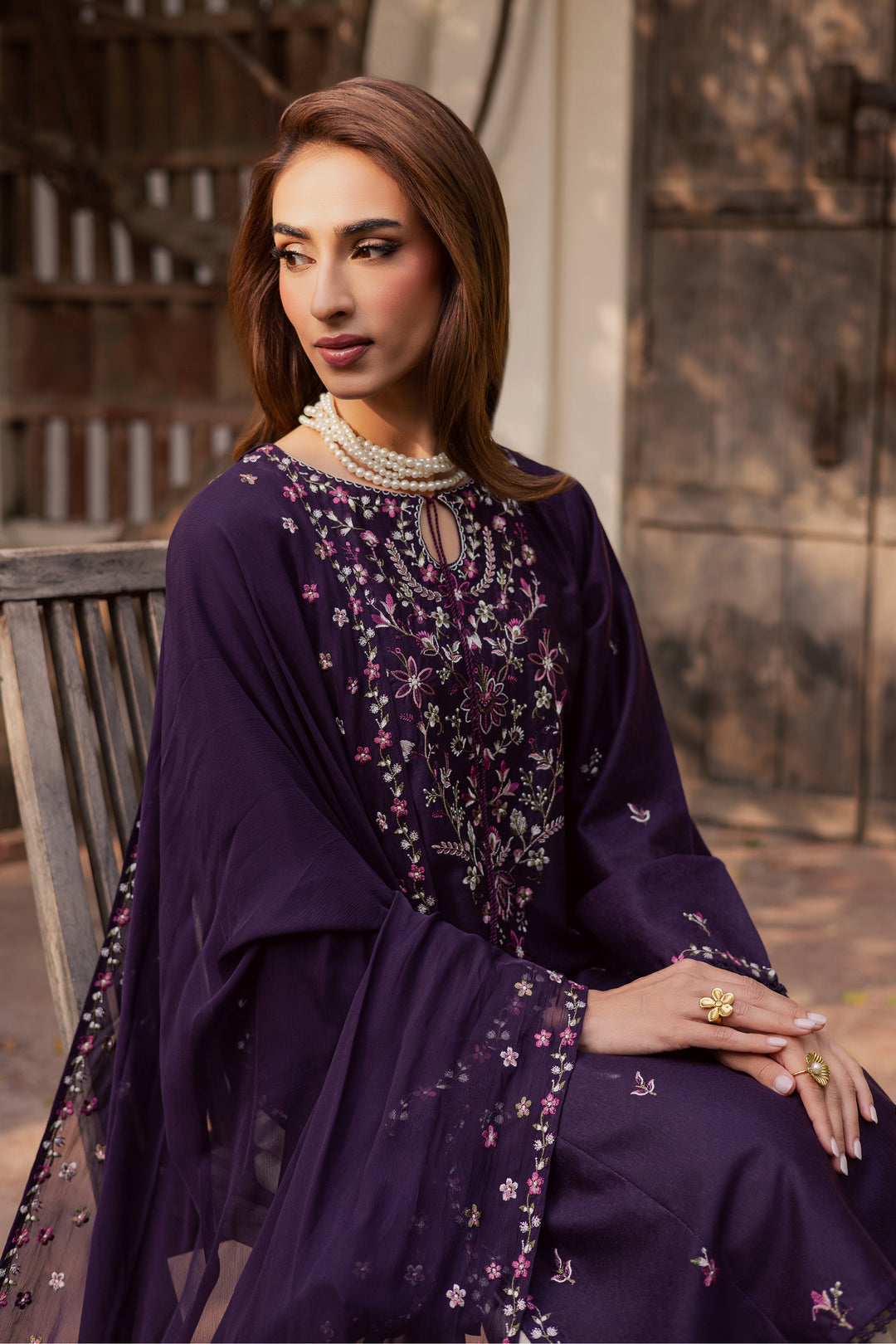 Malam 3Pc - Embroidered Festive Pret