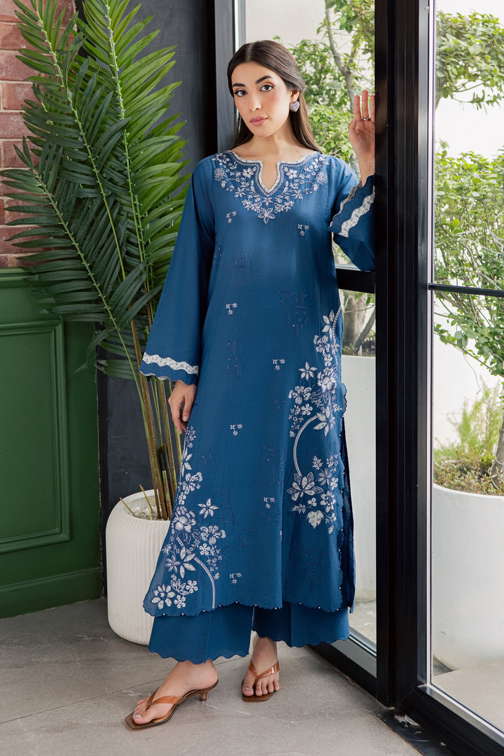 Dark Ravena 2Pc - Embroidered Lawn Dress