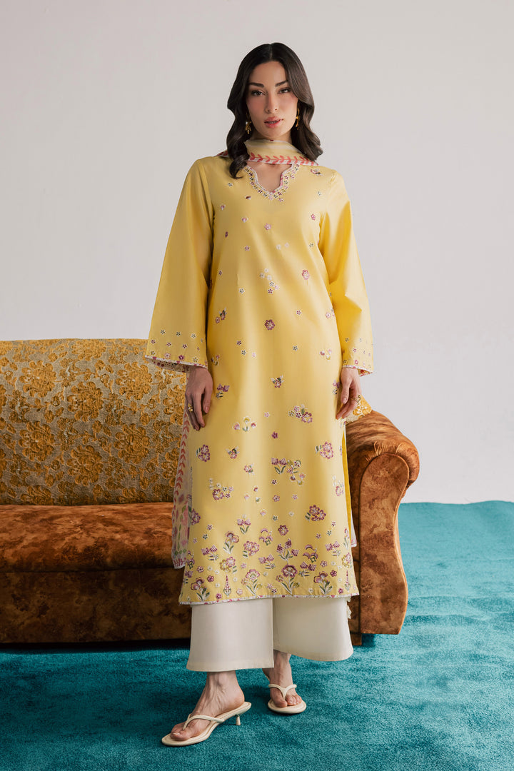 Cardiff 3Pc - Embroidered Lawn Dress
