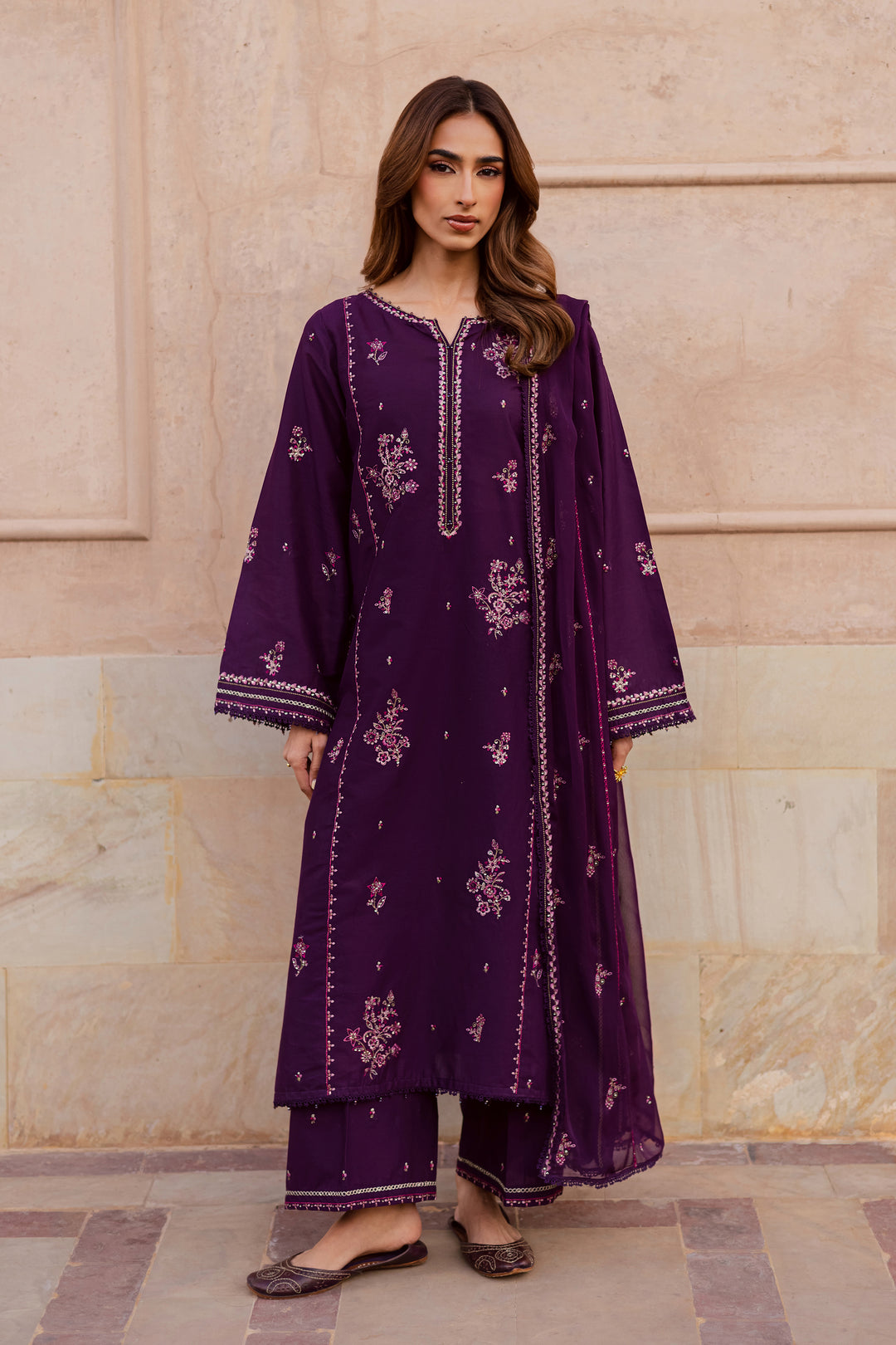 Mashayem 3Pc - Festive Embroidered Lawn